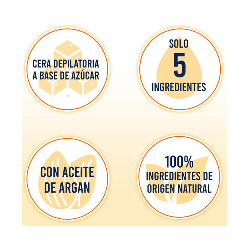 VEET Cera depilatoria a base de azúcar y con ingredientes 100% naturales, para todo tipo de pieles VEET Mínima 250 ml.
