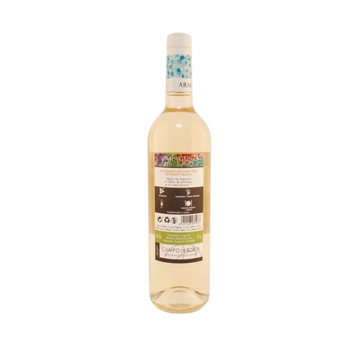 ARAGUS  Vino blanco Chardonnay con D.O. Campo de Borja botella de 75 cl.
