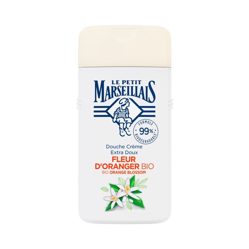 LE PETIT MARSEILIAIS Gel crema para baño o ducha extra suave, hidratante y nutritivo con flor de Azahar 250 ml.