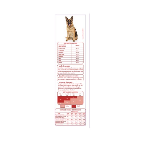 PRODUCTO ALCAMPO Alimento para perros con cereales y carne 4 kg.