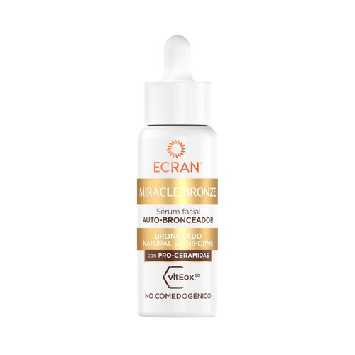 ECRAN Miracle bronze Sérum facial auto-bronceador con resultados desde el primer día 30 ml.