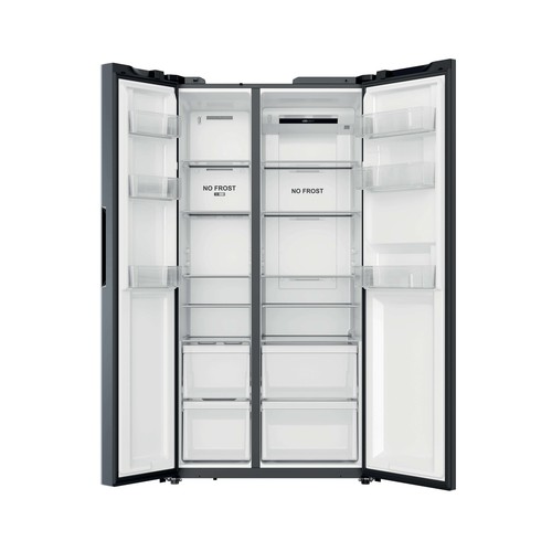 Frigorífico americano 177,5cm CANDY CNSQ2T918EX, no frost, clasificación energética: E, H: 177,5cm A: 90,8cm, F: 64,7cm, capacidad total: 523L.