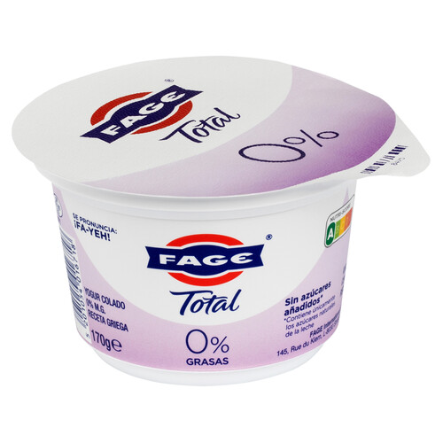 FAGE Yogur natural receta griega 0% materia grasa Total 170 g.