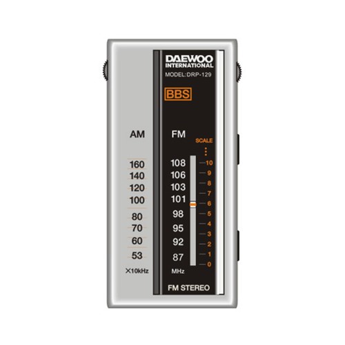 Radio portátil de bolsillo DAEWOO DRP-129S, AM/FM, salida auriculares.