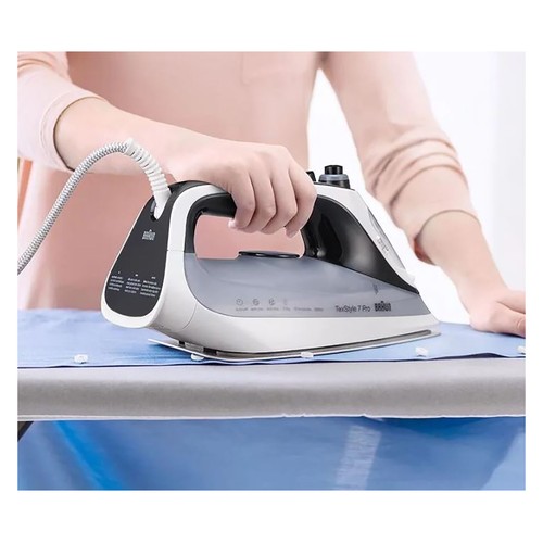 Plancha de vapor BRAUN TexStyle 7 Pro SI7149WB, suela freeGlide 3D EloxalPlus, 3000W.