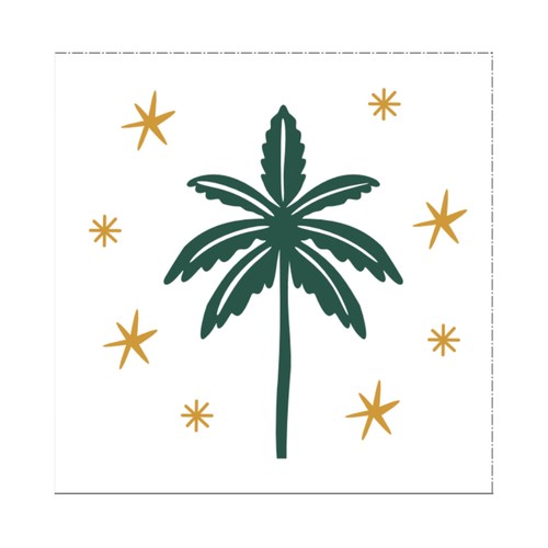 Servilletas 33x33cm 20unds, decoradas Solar Palm ACTUEL