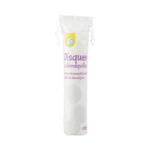 PRODUCTO ECONÓMICO ALCAMPO Discos desmaquilladores de algodón 100% 120 uds.