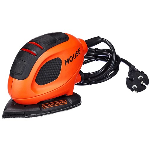 Lijadora de detalle Mouse 55W, hoja 110mm/cm², 15 accesorios, bolsa de transporte, BLACK + DEKER BEW230BC-QS.