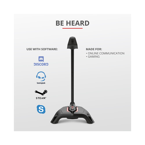 Micrófono gamer TRUST GXT 215 Zabi, iluminación Led, cuello flexible, conexión Usb.