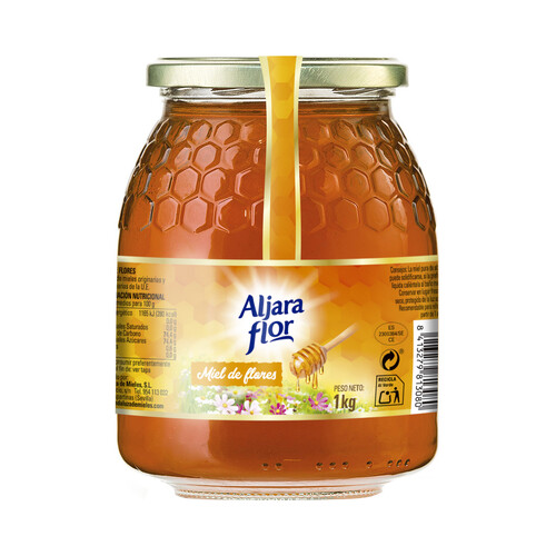 Miel de flores mezcla de mieles originarias y no originairas de la U.E ALJARAFLOR 1 kg.