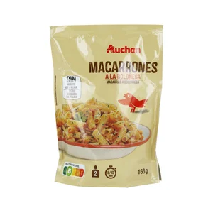 PRODUCTO ALCAMPO Macarrones a la boloñesa 142 g.