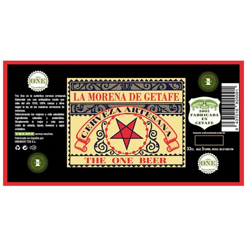 THE ONE Cerveza negra La Morena de Getafe botella 33 cl.