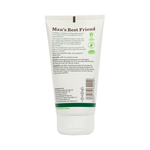 BULLDOG Original Limpiador facial con aloe vera, camelina y té verde de origen natural 150 ml.
