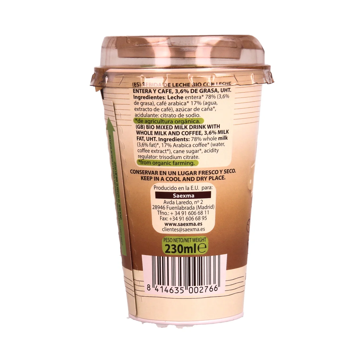 COOLIFE Bebida de café macchiato de cultivo ecológico 230 ml.
