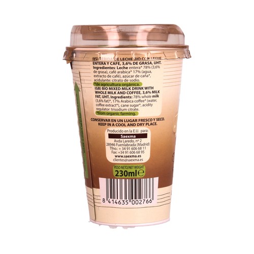 COOLIFE Bebida de café macchiato de cultivo ecológico 230 ml.