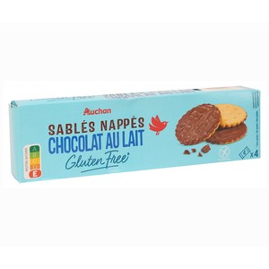 PRODUCTO ALCAMPO Galletas sin gluten cubierta de chocolate 150 g.
