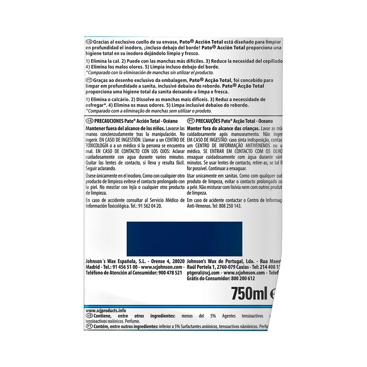 PATO Gel limpiador WC líquido antical aroma oceánico PATO 750 ml.