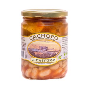 Imagen de CACHOPO Alubias (judias blancas) estofadas procedentes de agricultura ecológica bote 400 g.