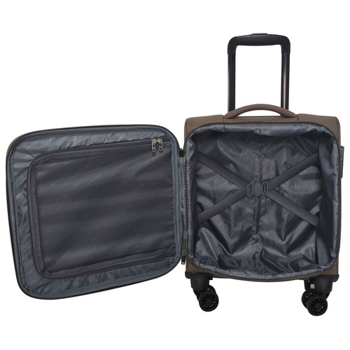 Maleta de cabina tipo trolley  soft 8 ruedas lock 45cm khaki. AIRPORT