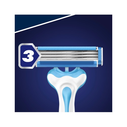 GILLETTE Maquinilla de afeitar desechable con cabezal pivotante de 3 hojas GILLETTE Sensor 3 cool 8 uds.