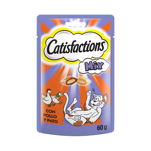 CATISFACTIONS Snack para gatos de pollo y pato CATISFACTIONS MIX 60 g.