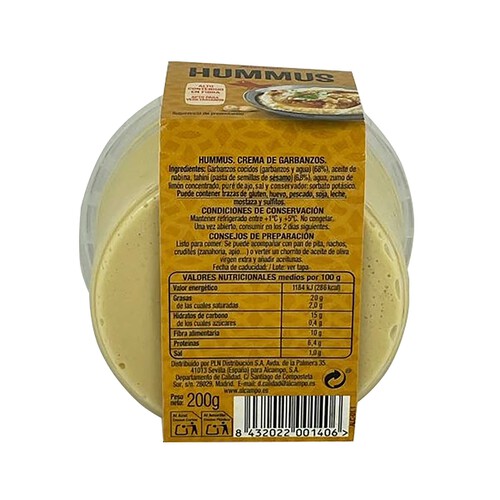 PRODUCTO ALCAMPO Hummus receta clásica PRODUCTO ALCAMPO 200 g.
