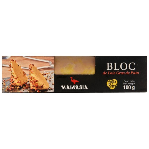 MALVASIA Bloc de foie gras de pato especial para untar 100 gr.
