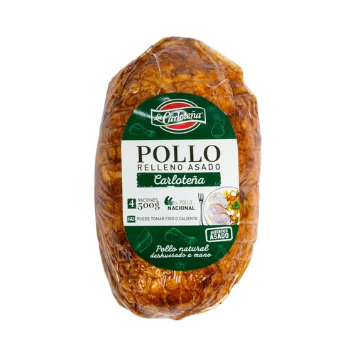 LA CARLOTEÑA Pollo asado y relleno, listo para comer frio o caliente LA CARLOTEÑA 500 g.