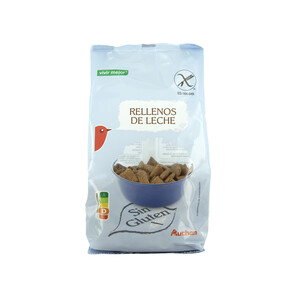 PRODUCTO ALCAMPO Cereales de desayuno, de maíz y arroz rellenos de leche, sin gluten PRODUCTO ALCAMPO 400 g.