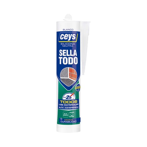 Silicona neutra multiusos, translúcido, CEYS Sella Todo, 280ml.