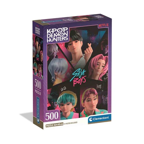 Puzzle de 500 piezas K-POP Demon Hunters Saja Boys, CLEMENTONI.