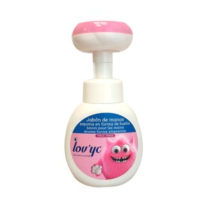 LOV´YC Jabón de manos fragancia a fresa, con espuma en forma de huella 300 ml.