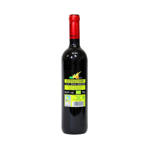 ECOLECERA Vino tinto joven de cultivo ecológico del bajo Aragón 75 cl.