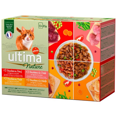 ULTIMA Alimento para gatos húmedo, carne ULTIMA NATURE 12 uds. x 85 g.