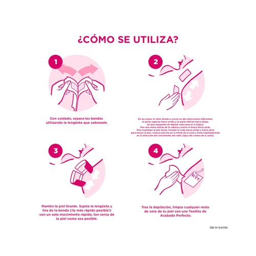 Bandas de cera depilatoria para la zona de las axilas, para pieles sensibles VEET Pure 16 uds.