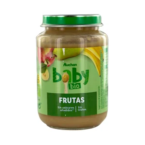 ALCAMPO BABY Bio Tarrito multifrutas (manzana, pera, plátano y naranja) a partir de 4 meses 200 g.