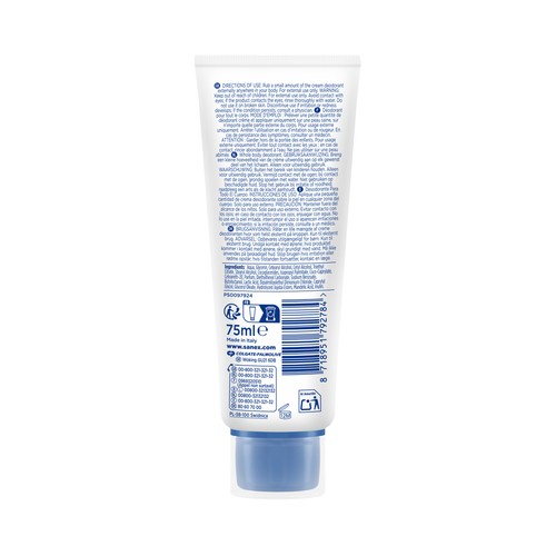 SANEX Men fresh defence Desodorante en crema masculino para todo el cuerpo (manos, axilas, zonas íntimas ...) 75 ml.