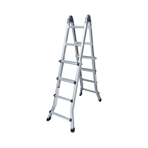 Escalera telescópica multifunción aluminio 2x4+4 peldaños, SOQAL.
