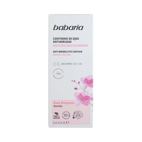 BABARIA Contorno de ojos de uso diario, con Rosa Mosqueta, reductor de las líneas de expresión BABARIA 15 ml.