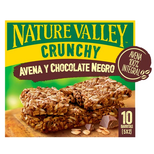 NATURE VALLEY Barritas de cereal con avena y chocolate negro pack 5 uds. 210 g.