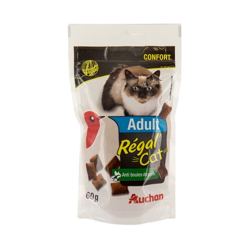 PRODUCTO ALCAMPO Snack premium para gatos adultos con control de bolas de pelo EXPERT 60 g.
