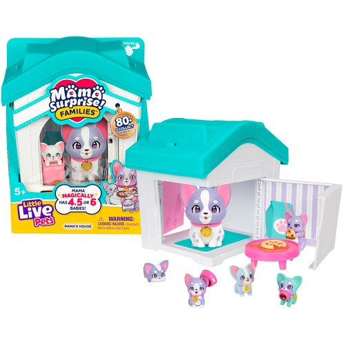 FIguras de mascostas con casa, mama surpries families, surtido de modelos, LITTLE LIVE PETS.