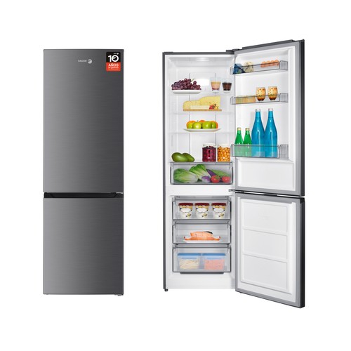 Frigorífico combi 186cm FAGOR 3FFK6637X inox, No Frost, clasificación energética: E, H: 186cm, A: 60cm, F: 60cm, capacidad total: 293L.