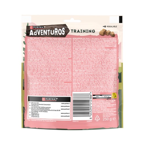 PURINA Adventuros - Snack para perro sabor salmón 250g