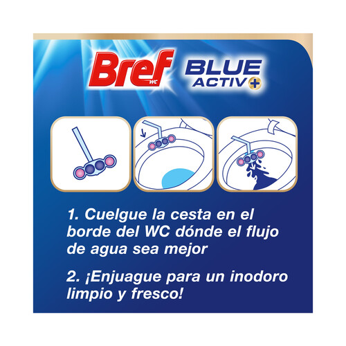 BREF Blue Activ+ Pastillas de limpieza de WC florales 2x50 g.