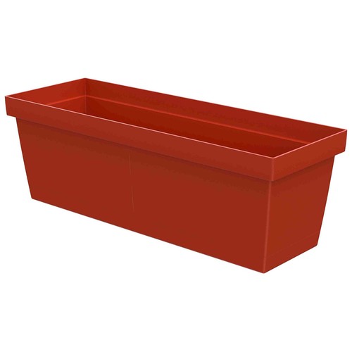 Portamacetas plástico rectangular marrón rojizo 50 cm platillo  GARDENSTAR