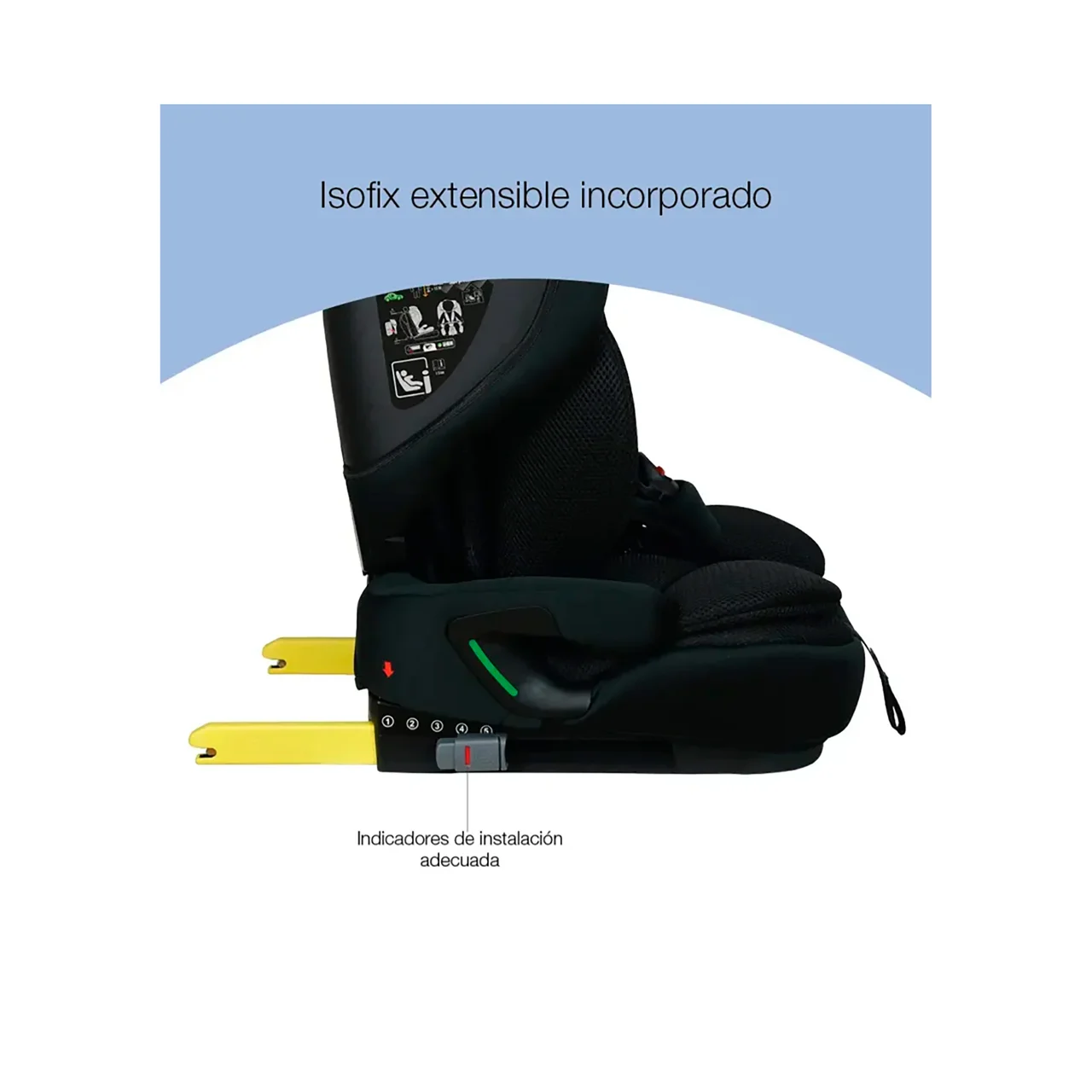Silla auto One I Size (76 a 140 cm), cabezal ajustable multiposiciones, plegado ultracompacto, color negro