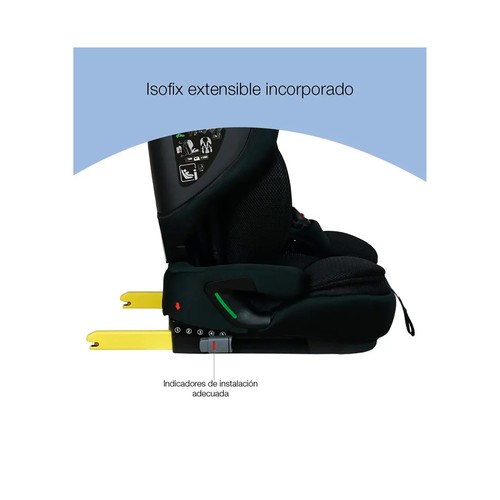 Silla auto PLAY One I Size (76 a 140 cm), cabezal ajustable multiposiciones, plegado ultracompacto, color negro