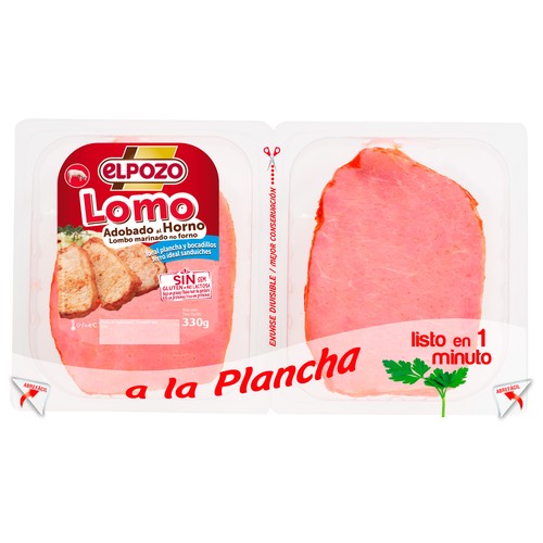 Lomo adobado al horno cortado en lonchas EL POZO 330 g.