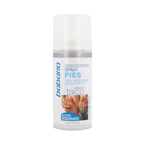 BABARIA Desodorante en spray para pies, sensación talco, 150 ml.